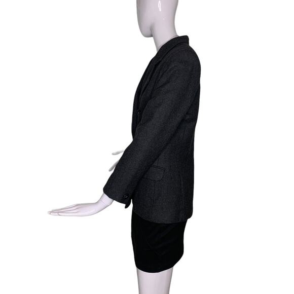 Amanda Smith Petites Blazer/Coat Pure Wool Size 6P Charcoal Two Front Po… - Picture 5 of 10